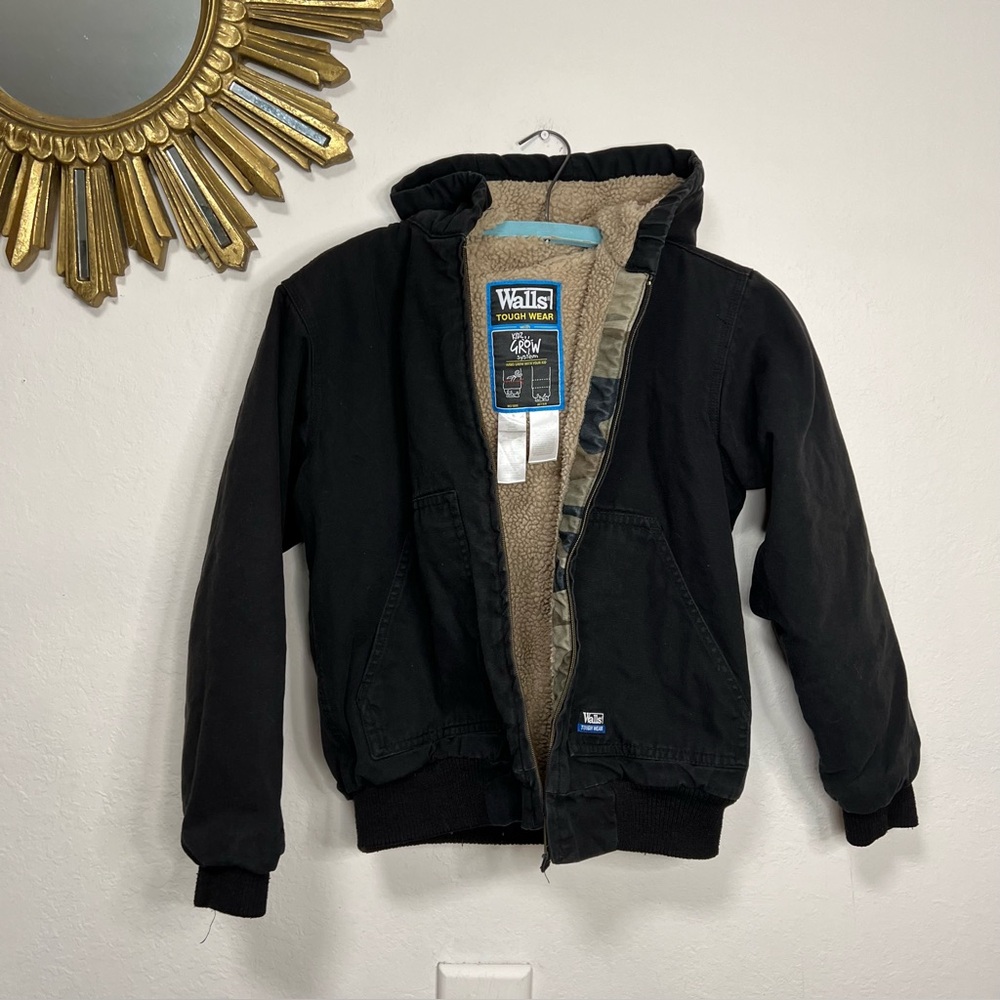 Walls Tough Wear Black Hooded Jacket - Picture 11 of 16